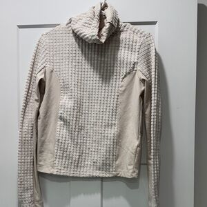 Cream Textured Long Sleeve Top